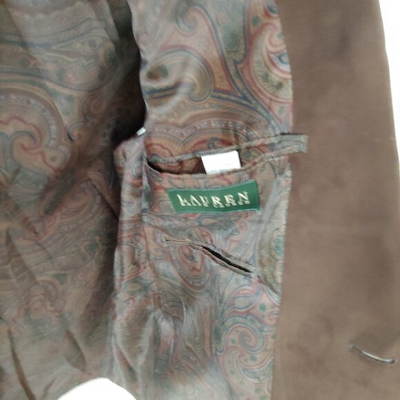 Ralph Lauren Mens Brown 2 Button Polyester Blazer Sz 38R - Picture 7 of 9